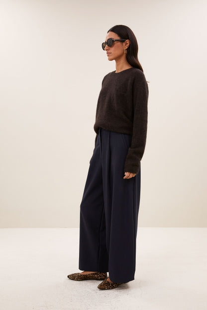 POLLY PULLOVER - DEEP BROWN