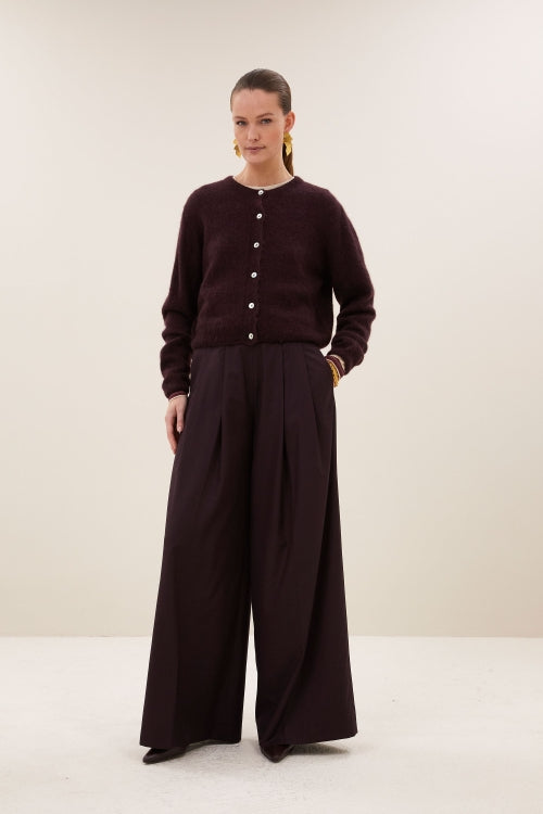 CLEO CARDIGAN - DEEP WINE