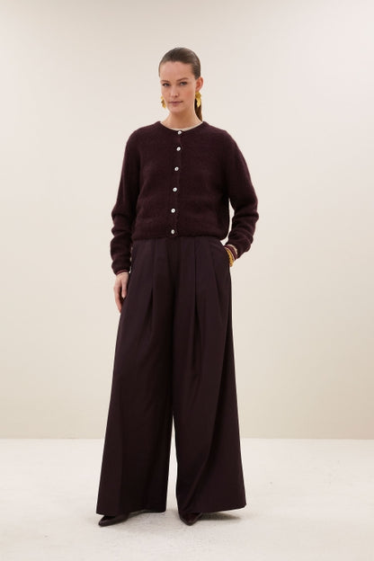 CLEO CARDIGAN - DEEP WINE