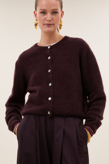 CLEO CARDIGAN - DEEP WINE