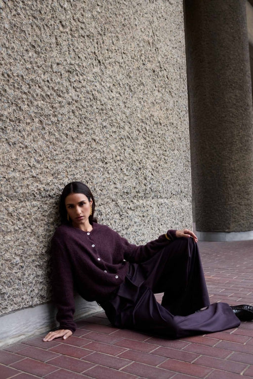 CLEO CARDIGAN - DEEP WINE