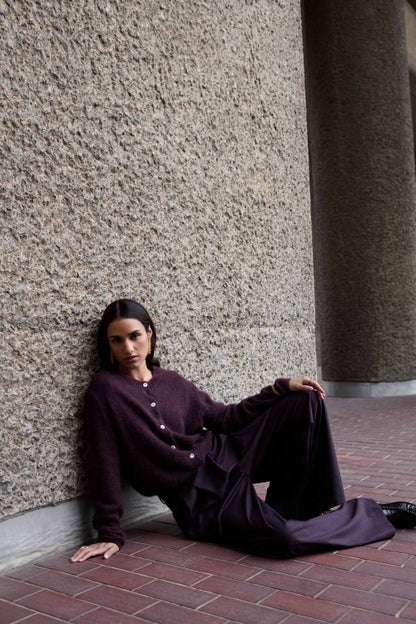 CLEO CARDIGAN - DEEP WINE
