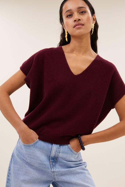 SIL V-NECK PULLOVER