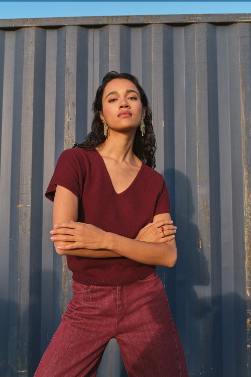 SIL V-NECK PULLOVER