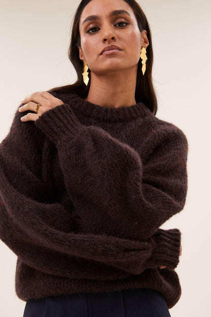 LUCIA PULLOVER - CHOCOLATE BROWN