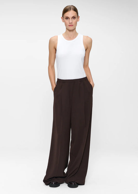 JAPANESE CREPE BONNIE PANTS BROWN