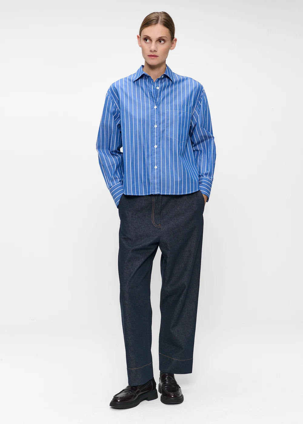 POPLIN STRIPE LONGSLEEVE SHIRT