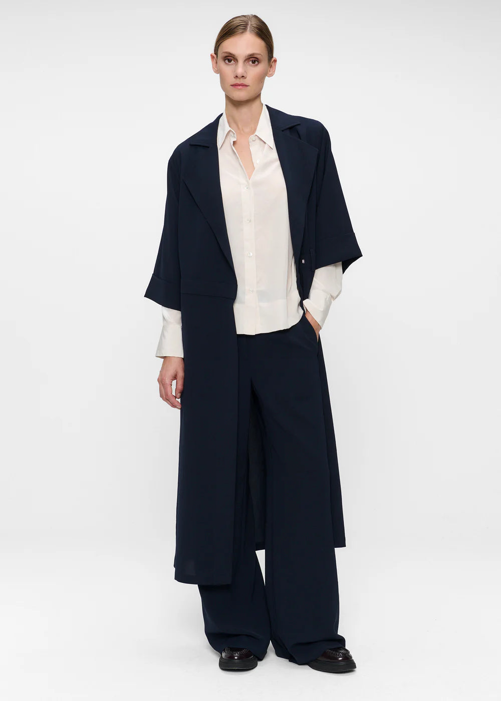 JAPANESE CREPE TRENCH DRESS