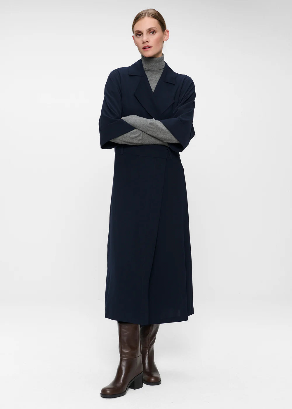 JAPANESE CREPE TRENCH DRESS