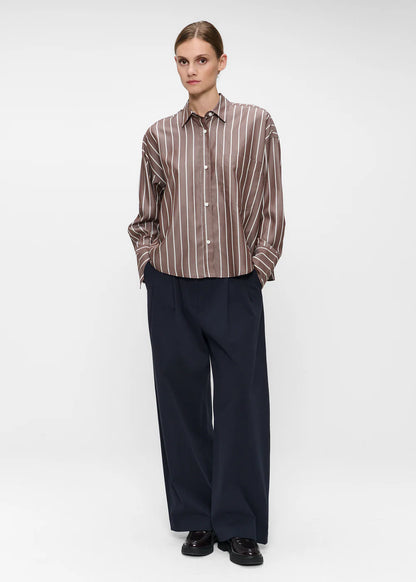 TENCEL STRIPE BOXY SHIRT