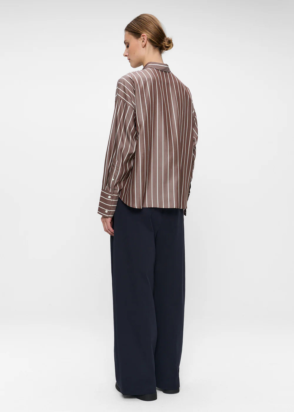 TENCEL STRIPE BOXY SHIRT