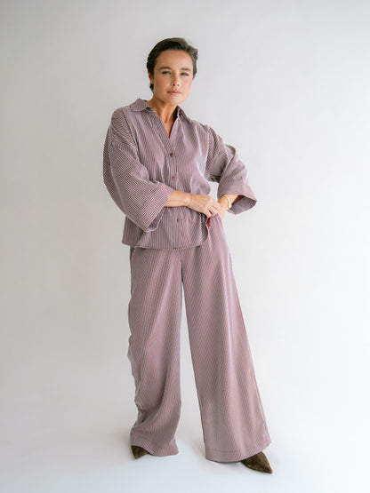 MANU BLOUSE STRIPE BORDEAUX