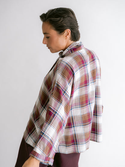 MOLLIE BLOUSE - SQUARE BORDEAUX