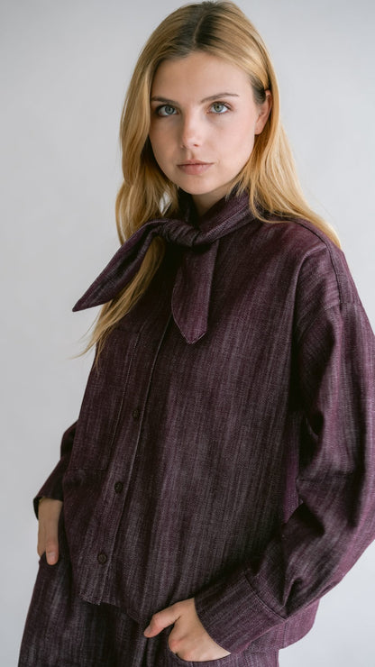 MEG BLOUSE JEANS BORDEAUX