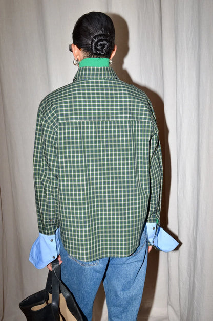 TAEGAN SHIRT - BLUE GREEN CHECKS
