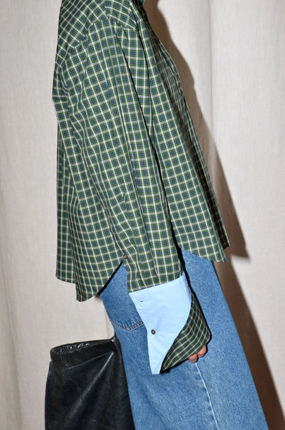 TAEGAN SHIRT - BLUE GREEN CHECKS