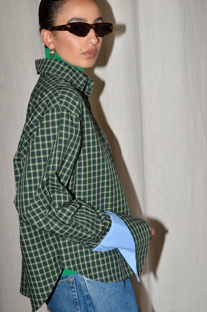 TAEGAN SHIRT - BLUE GREEN CHECKS