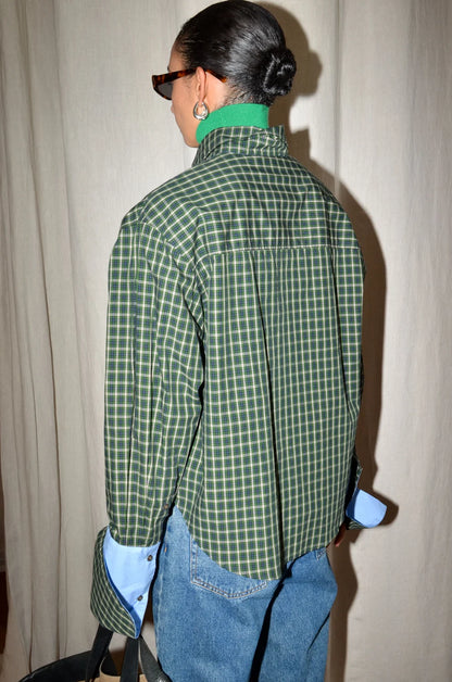 TAEGAN SHIRT - BLUE GREEN CHECKS