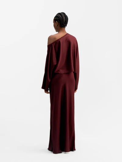 HANA LONG LOGO SATIN SKIRT