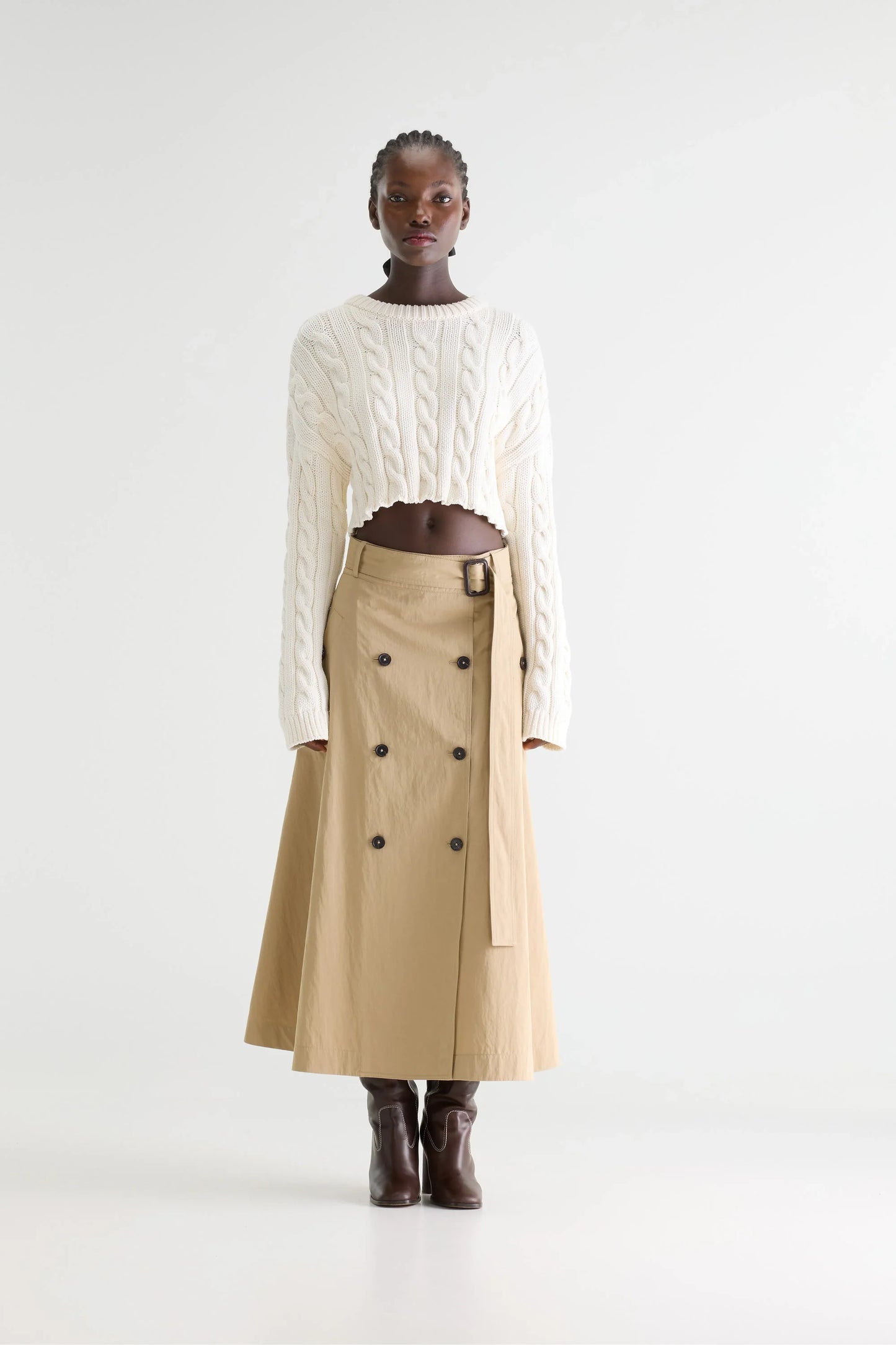 HETTIE MIDI-ROK EARTH