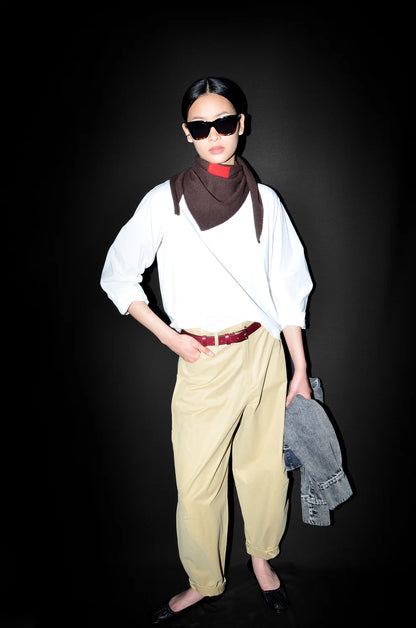 AMIRA SCARF DARK BROWN