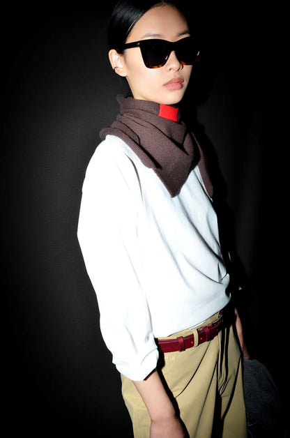 AMIRA SCARF DARK BROWN