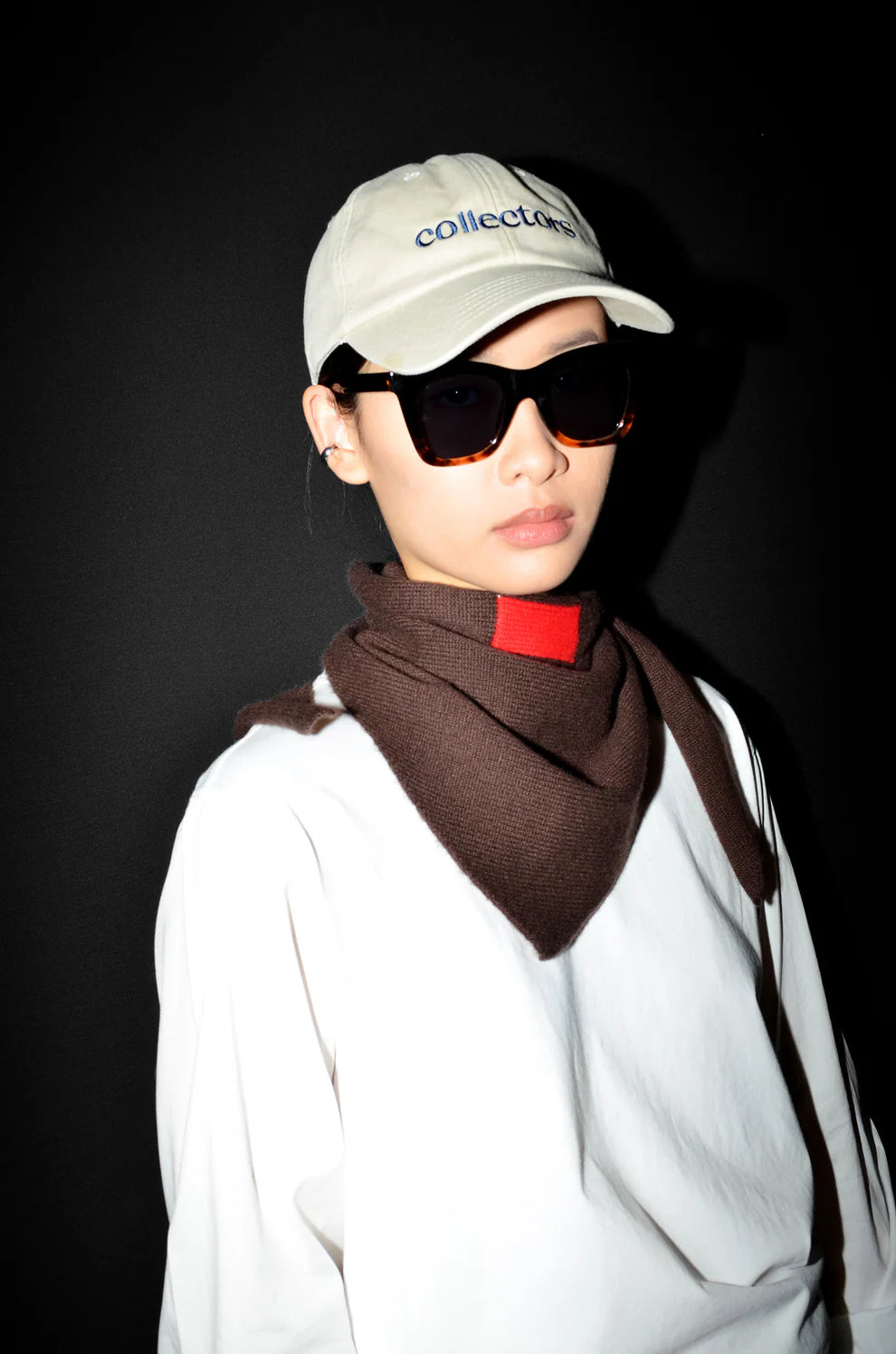 AMIRA SCARF DARK BROWN