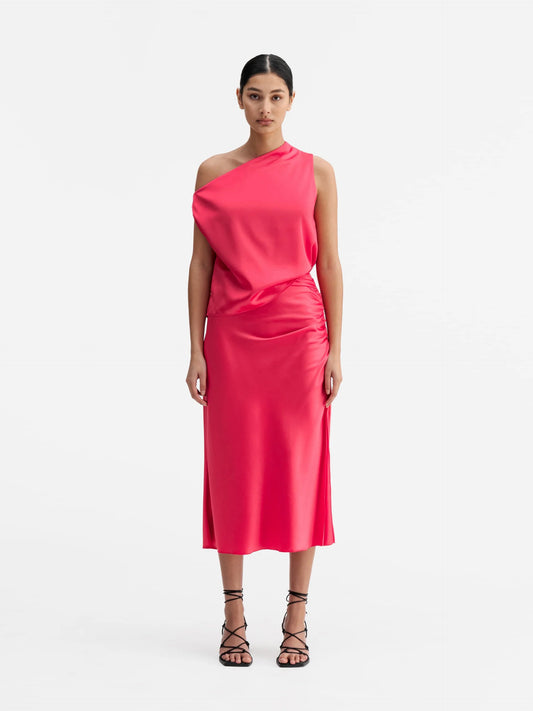 DINA SATIN SKIRT BUBBLEGUM