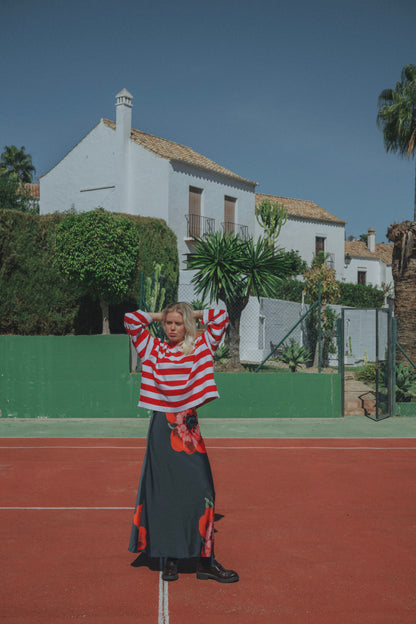 SUNSHINE SKIRT POPPY FLOWER PRINT