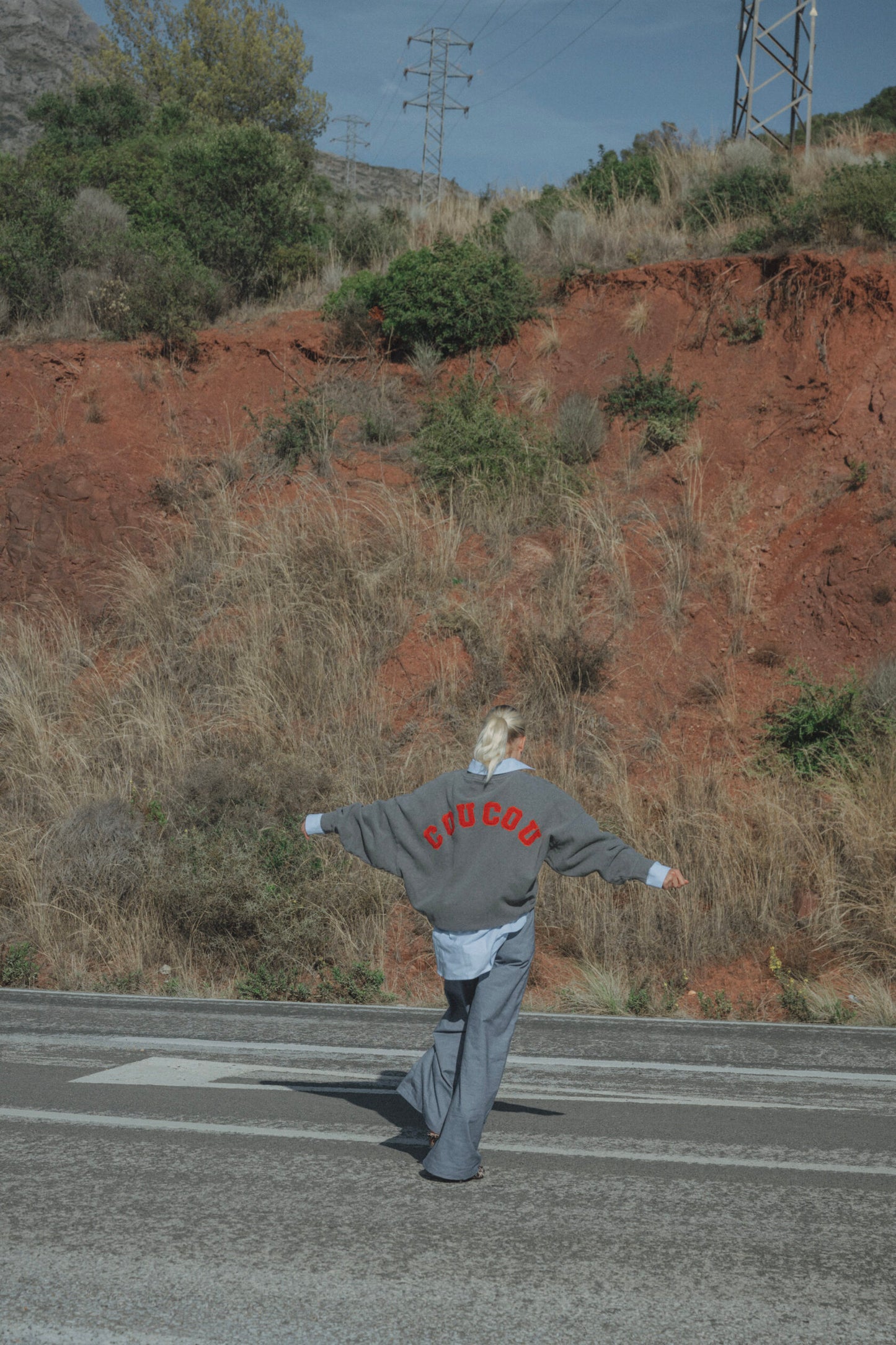 JOSEPH SWEATER DARK GREY RED LETTERS