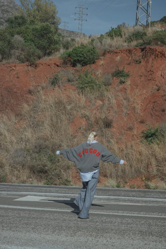 JOSEPH SWEATER DARK GREY RED LETTERS