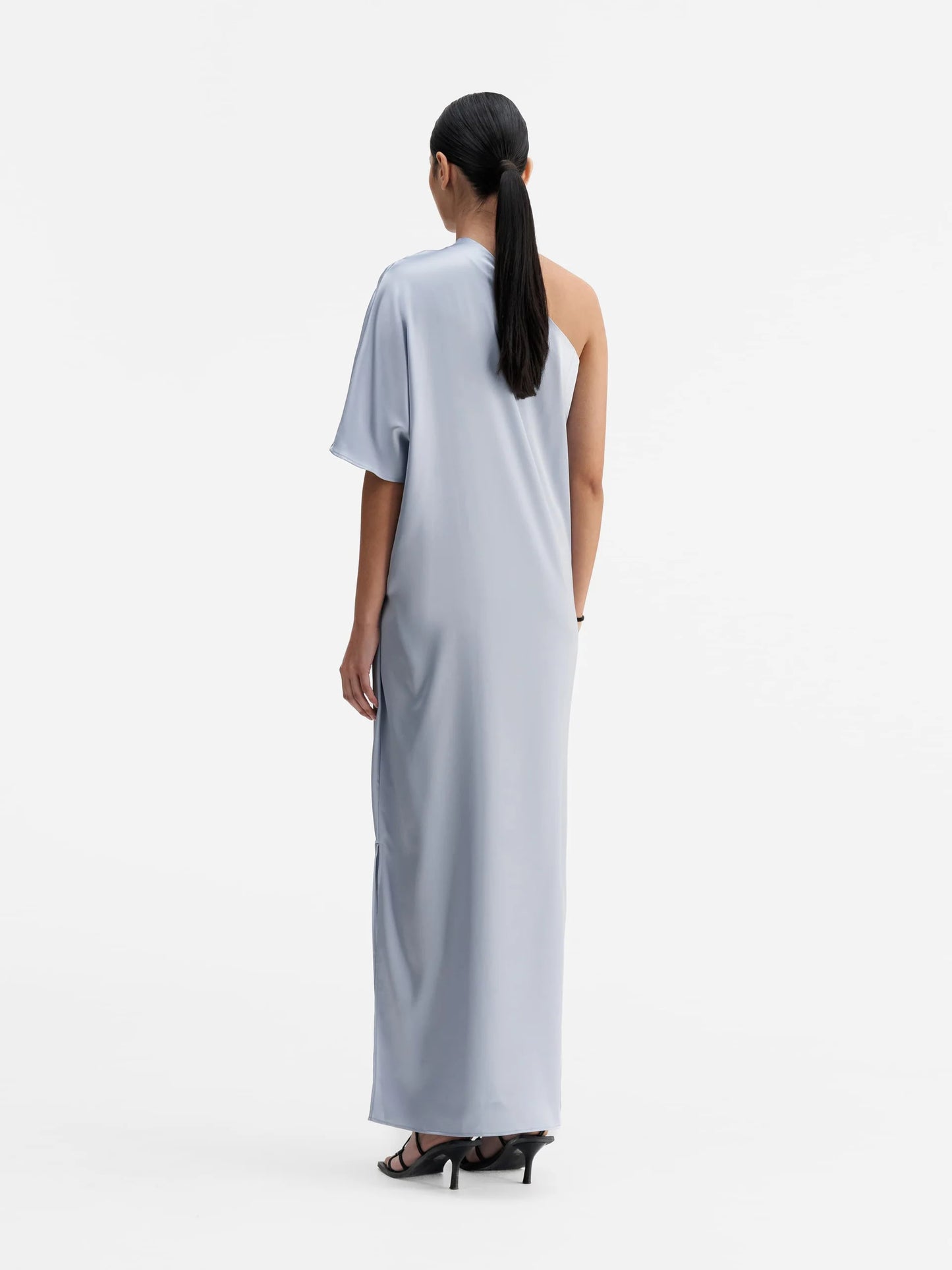 ELLA SATIN DRESS DENIM BLUE
