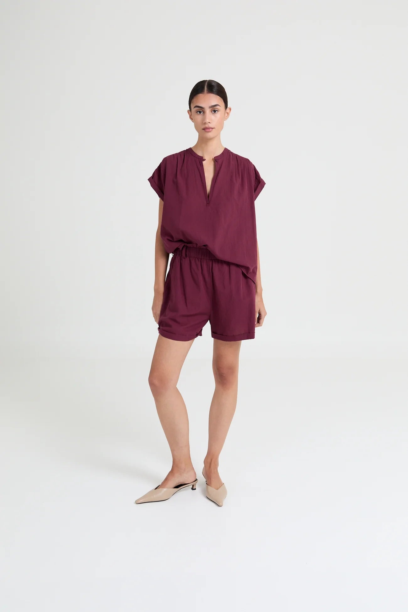 YULIA BLOUSE BURGUNDY