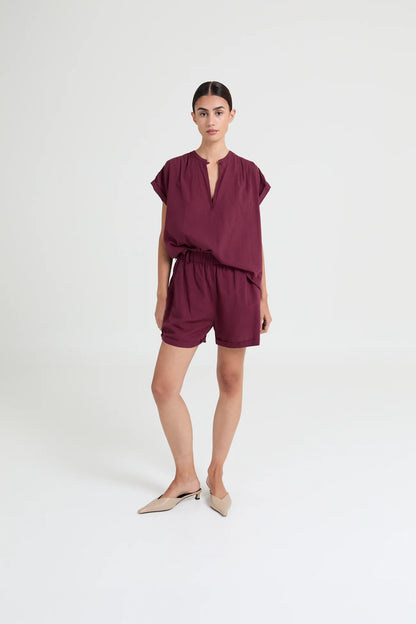 YULIA BLOUSE BURGUNDY