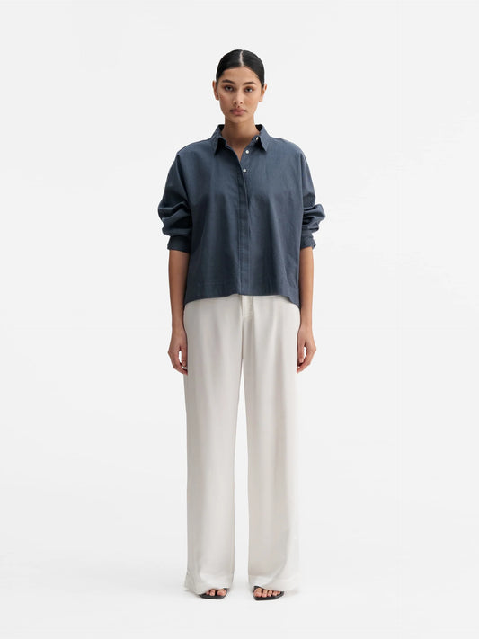 GIGI OXFORD SHIRT BLUE GREY