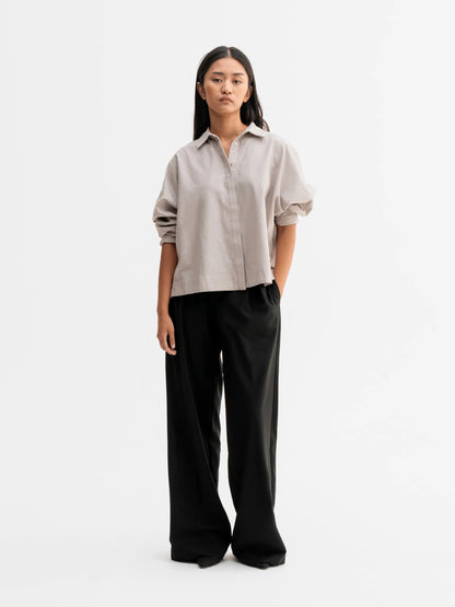 GIGI OXFORD SHIRT - LIGHT BROWN