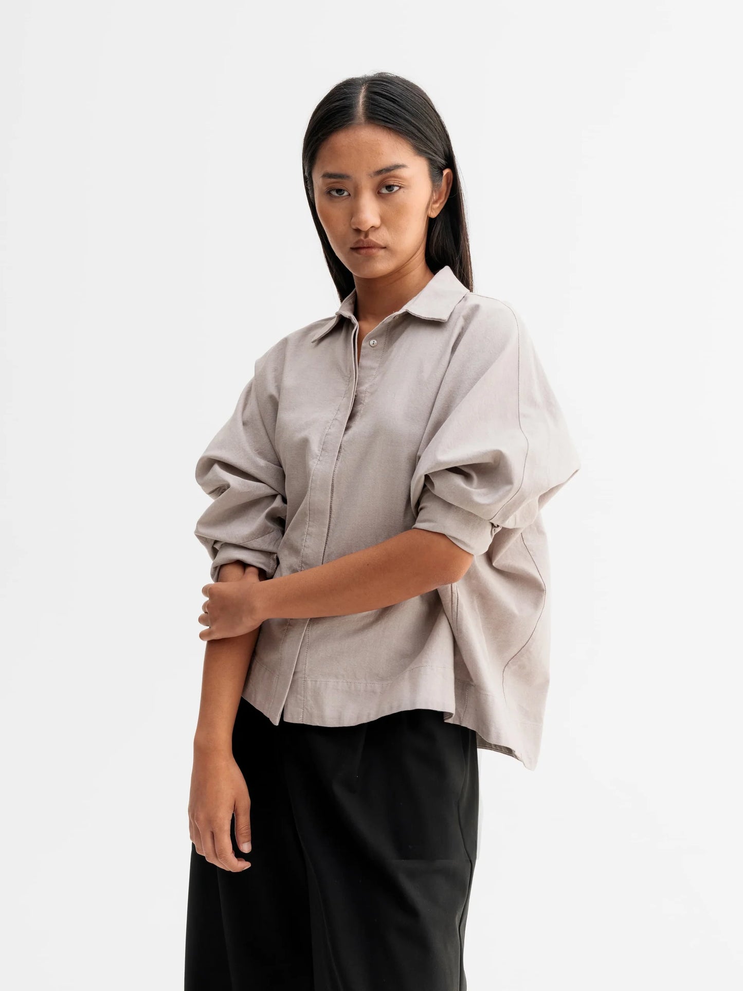 GIGI OXFORD SHIRT - LIGHT BROWN