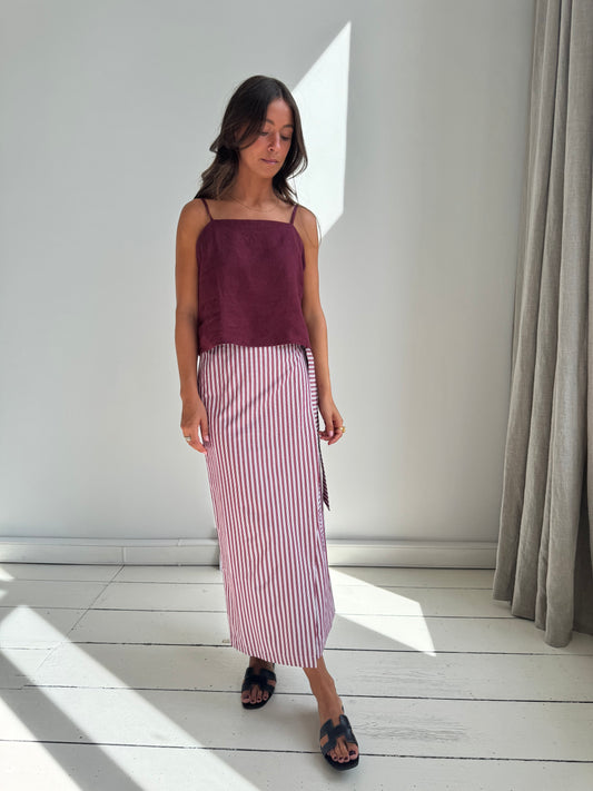 PIXIE SKIRT PINK BURGUNDY