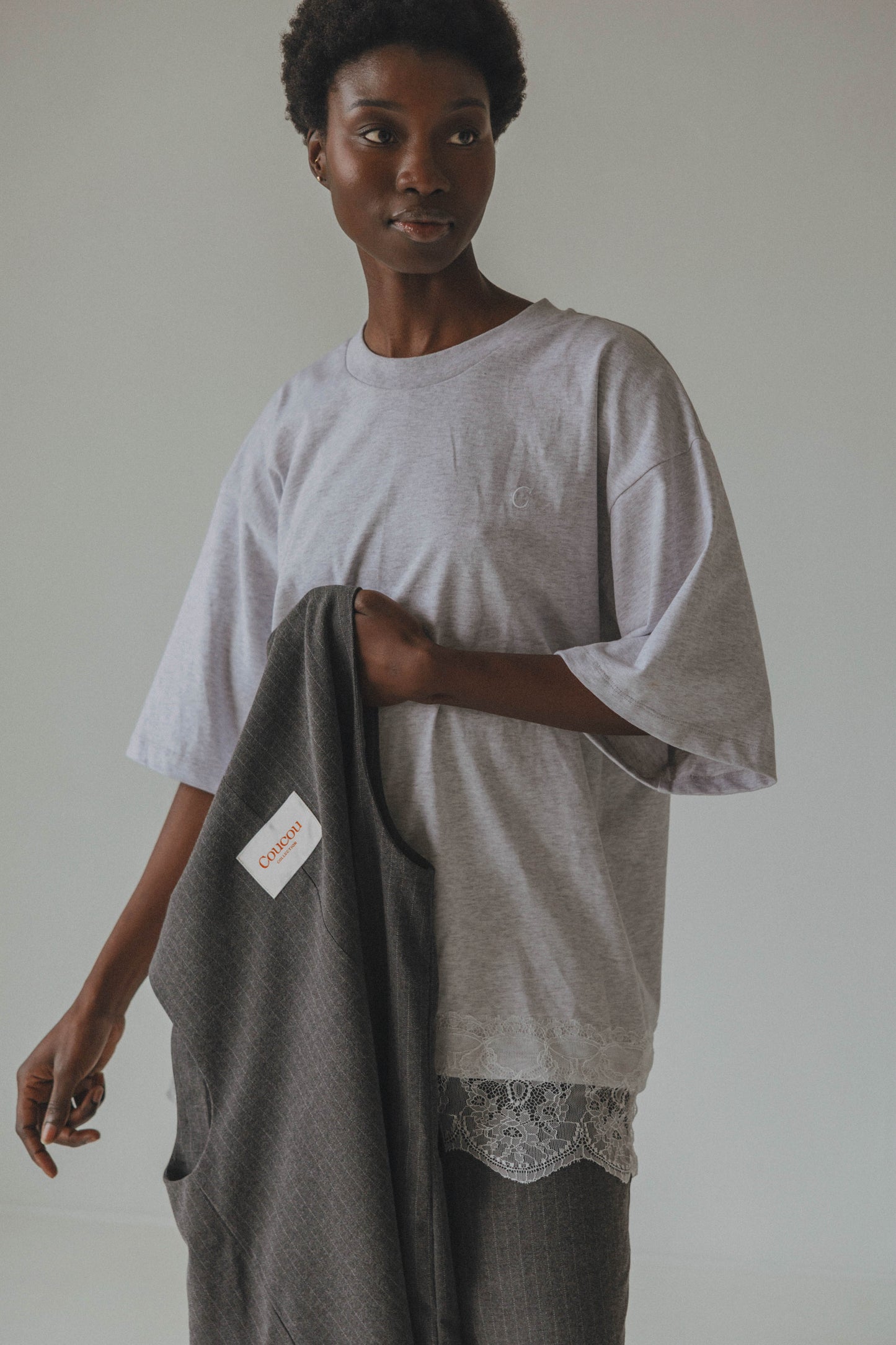 MARGARITA TEE - LIGHT GREY WHITE