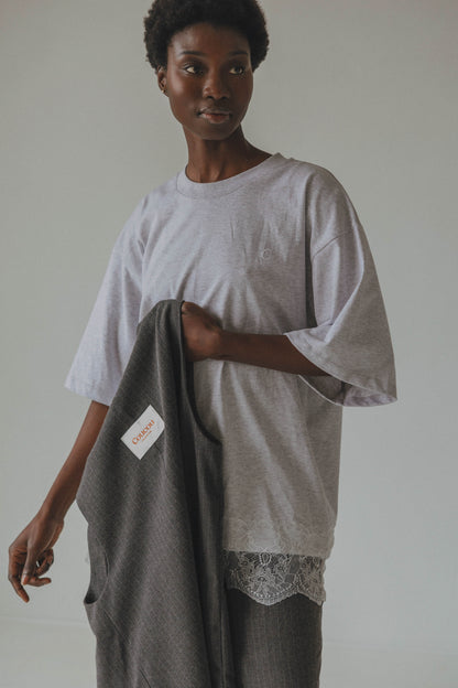 MARGARITA TEE - LIGHT GREY WHITE