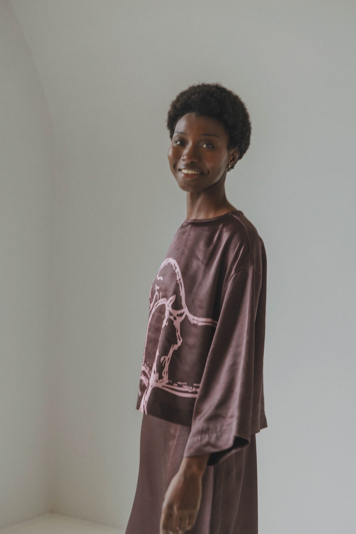 MARTINI BLOUSE - BROWN LOVE HORSE