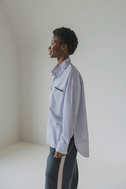 MOON BLOUSE - NAVY STRIPES