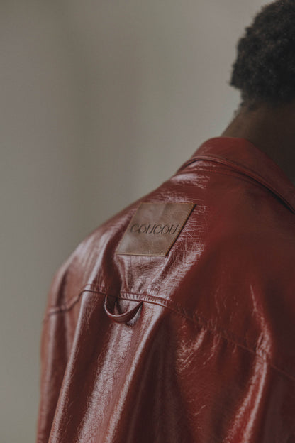 SADDLE UP SLEEVELESS JACKET - RED