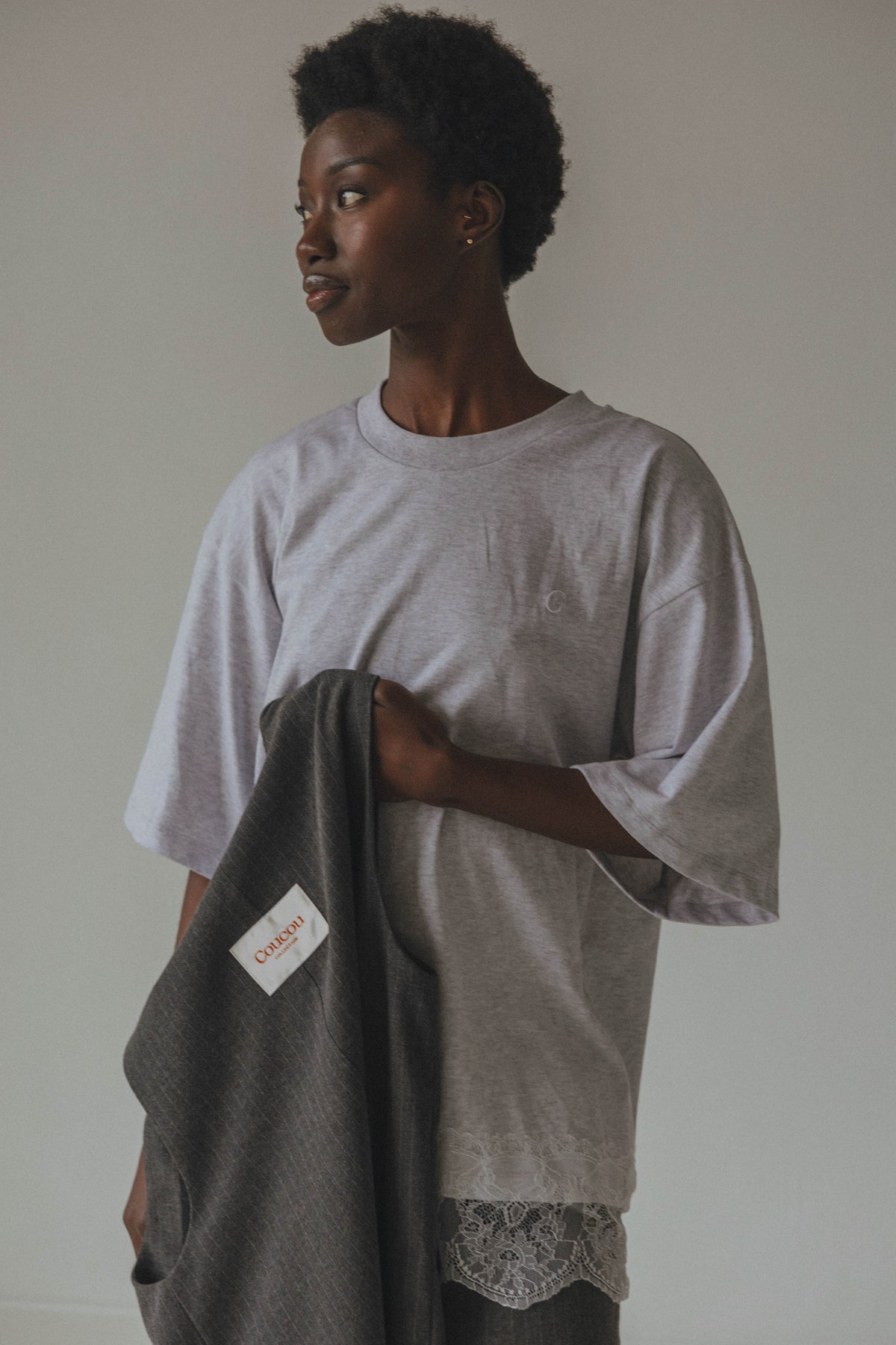 MARGARITA TEE - LIGHT GREY WHITE