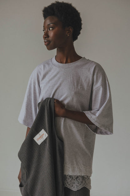 MARGARITA TEE - LIGHT GREY WHITE