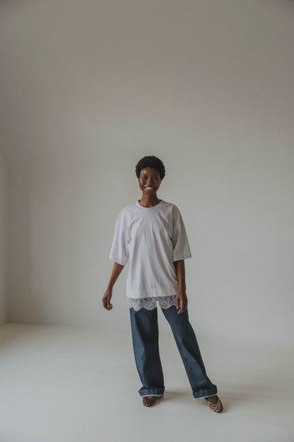 MARGARITA TEE - LIGHT GREY WHITE