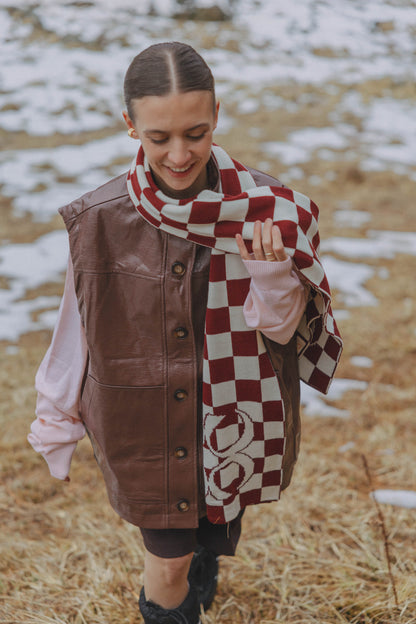 SADDLE UP SLEEVELESS JACKET - BROWN