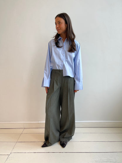 LOGAN PANTS GREEN PINSTRIPES