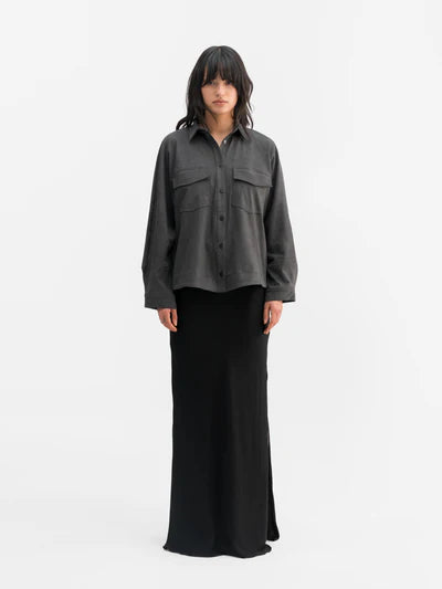 KAIA PU SUEDE OVERSHIRT