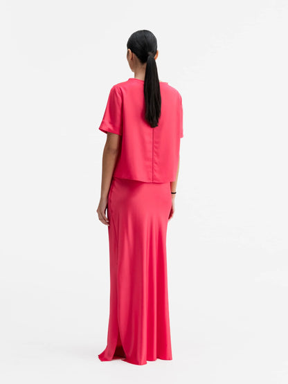 LOLA SATIN TEE BUBBLEGUM